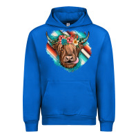 Cobalt highland cow serape Urban Hoodie - JahusDesignShop