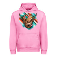 Fuchsia Pink highland cow serape Urban Hoodie - JahusDesignShop