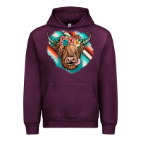 Mauve Wine highland cow serape Urban Hoodie - JahusDesignShop