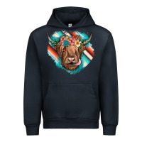Navy highland cow serape Urban Hoodie - JahusDesignShop