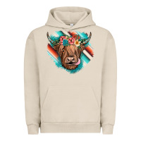 Pigment French Oak highland cow serape Urban Hoodie - JahusDesignShop