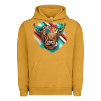 Pigment Peanut Butter highland cow serape Urban Hoodie - JahusDesignShop