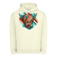 Pigment Pistachio highland cow serape Urban Hoodie - JahusDesignShop