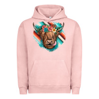 Pigment Salmon highland cow serape Urban Hoodie - JahusDesignShop