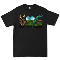 Black Peace Love Peacock Premium Tee - LillyAllenDesigns