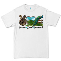White Peace Love Peacock Premium Tee - LillyAllenDesigns