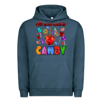 Pigment Midnight Navy all you need is candy Urban Hoodie - AdoDesignShop