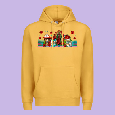 Lady Of Guadalupe Coffee Cups Libbey Glass Premium Hoodie Designed By Jasminsmagicworld