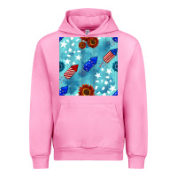 Fuchsia Pink patriotic fireworks and sunflower Urban Hoodie - BundleAndBundleShop
