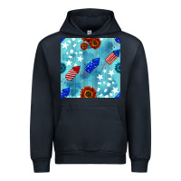 Navy patriotic fireworks and sunflower Urban Hoodie - BundleAndBundleShop