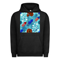 Pigment Black patriotic fireworks and sunflower Urban Hoodie - BundleAndBundleShop
