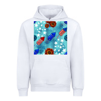 White patriotic fireworks and sunflower Urban Hoodie - BundleAndBundleShop