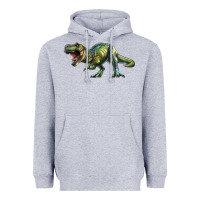 Heather Grey t rex dinosaur Heavyweight Hoodie - RanaPortraitStore