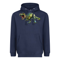 Navy t rex dinosaur Heavyweight Hoodie - RanaPortraitStore