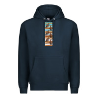Navy dinosaur parasaurolophus pen wrap Premium Hoodie - Artiststas