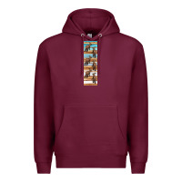 Burgundy dinosaur parasaurolophus pen wrap Premium Hoodie - Artiststas