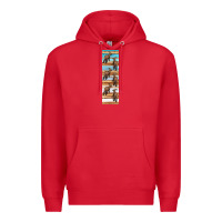 Red dinosaur parasaurolophus pen wrap Premium Hoodie - Artiststas