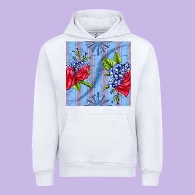 Patriotic Rose Urban Hoodie Designed By Bundleandbundleshop