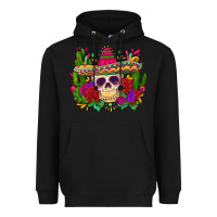 Black mexican skull Heavyweight Hoodie - Zillion Design Studio