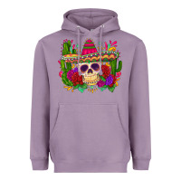 Lavender mexican skull Heavyweight Hoodie - Zillion Design Studio