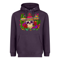 Plum mexican skull Heavyweight Hoodie - Zillion Design Studio