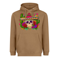 Toasted Coconut mexican skull Heavyweight Hoodie - Zillion Design Studio