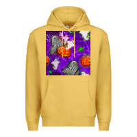 Antique Gold tombstone and ghosts seamless paternal Premium Hoodie - BundleAndBundleShop