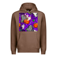 Chestnut tombstone and ghosts seamless paternal Premium Hoodie - BundleAndBundleShop