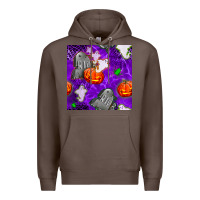 Coffee tombstone and ghosts seamless paternal Premium Hoodie - BundleAndBundleShop