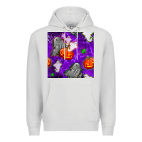 Dove Grey tombstone and ghosts seamless paternal Premium Hoodie - BundleAndBundleShop