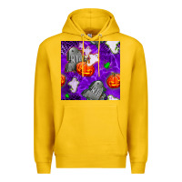 Lemon tombstone and ghosts seamless paternal Premium Hoodie - BundleAndBundleShop