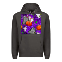 Smoke tombstone and ghosts seamless paternal Premium Hoodie - BundleAndBundleShop