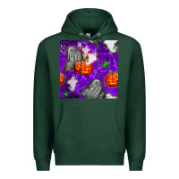 Sports Green tombstone and ghosts seamless paternal Premium Hoodie - BundleAndBundleShop