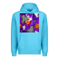 Ocean Blue tombstone and ghosts seamless paternal Premium Hoodie - BundleAndBundleShop
