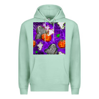 Seafoam tombstone and ghosts seamless paternal Premium Hoodie - BundleAndBundleShop