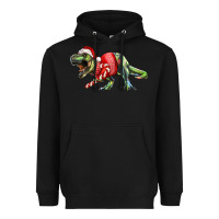 Black t rex christmas Heavyweight Hoodie - RanaPortraitStore