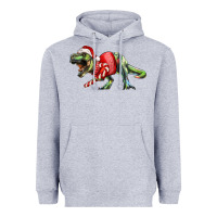 Heather Grey t rex christmas Heavyweight Hoodie - RanaPortraitStore