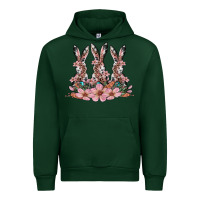 Forest Green rabbits with blossom flower Urban Hoodie - Artiststas