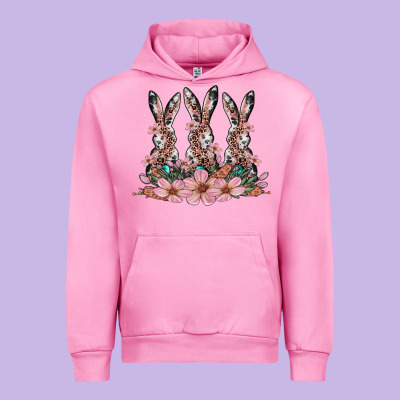 Rabbits With Blossom Flower Urban Hoodie Designed By Artiststas