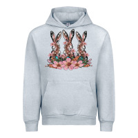 Heather Grey rabbits with blossom flower Urban Hoodie - Artiststas