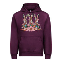 Mauve Wine rabbits with blossom flower Urban Hoodie - Artiststas