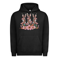Pigment Black rabbits with blossom flower Urban Hoodie - Artiststas