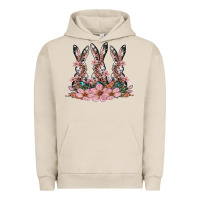 Pigment French Oak rabbits with blossom flower Urban Hoodie - Artiststas