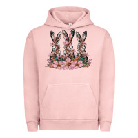 Pigment Salmon rabbits with blossom flower Urban Hoodie - Artiststas