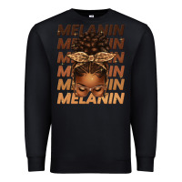 Black melanin afro messy bun Premium Sweatshirt - texasbilliewilder
