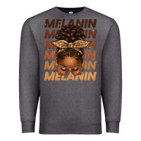Charcoal Heather melanin afro messy bun Premium Sweatshirt - texasbilliewilder
