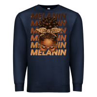 Navy melanin afro messy bun Premium Sweatshirt - texasbilliewilder