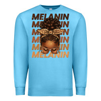 Ocean Blue melanin afro messy bun Premium Sweatshirt - texasbilliewilder