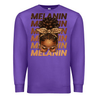 Purple melanin afro messy bun Premium Sweatshirt - texasbilliewilder