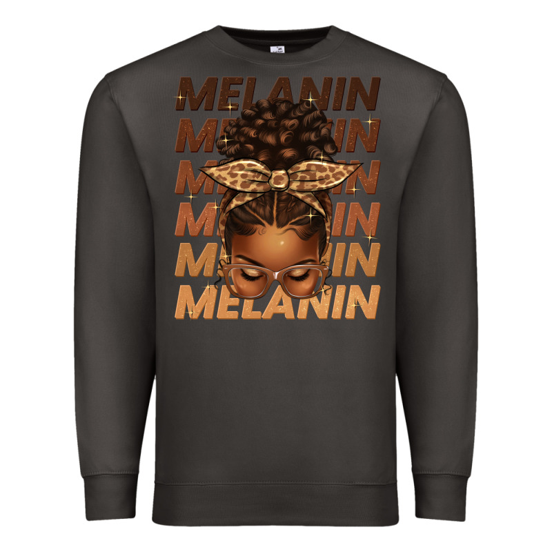 Melanin Afro Messy Bun Premium Sweatshirt by texasbilliewilder | Teevron
